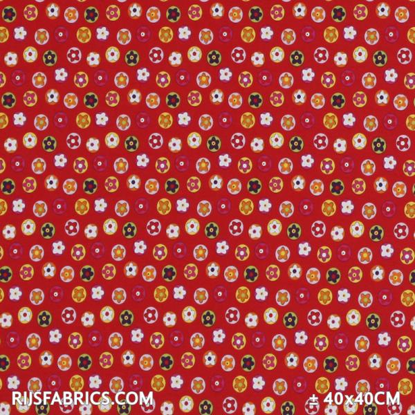 Jersey Flower In Bulb Red Printed Cotton Jersey