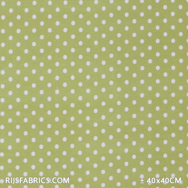 Jersey Dots 8mm Lime White Dots Cotton Jersey