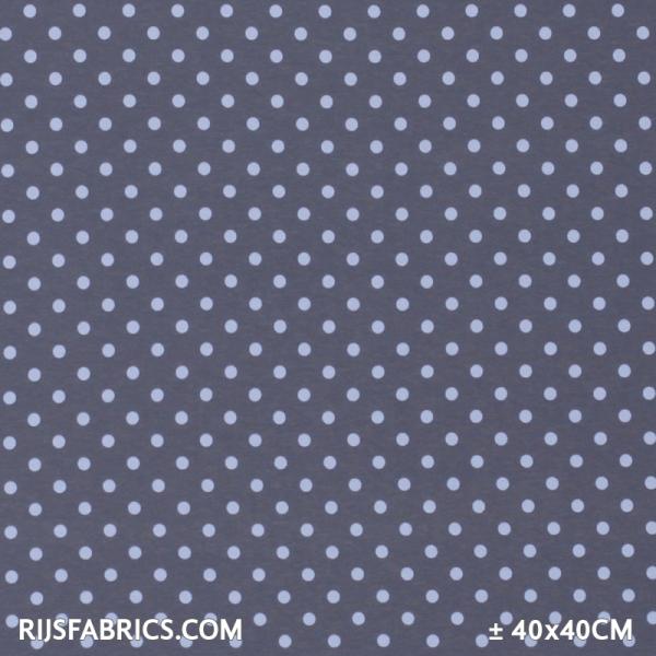 Jersey Dots 8mm Gray / Light Bleu Dots Cotton Jersey