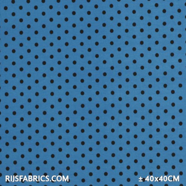 Jersey Dots 8mm Aqua Brown Dots Cotton Jersey