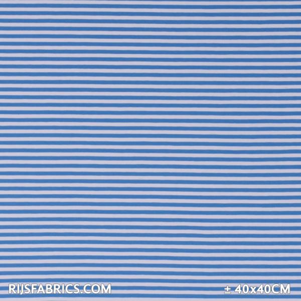Jersey Stripes 5mm Aqua White Jersey Cotton Stripes