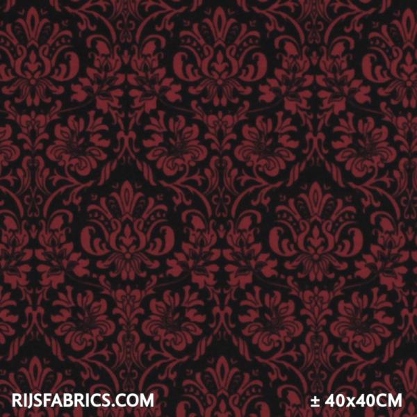 Jersey Fabric - Water Lily Black Cardinal Printed Jersey Fabric Punta Quality