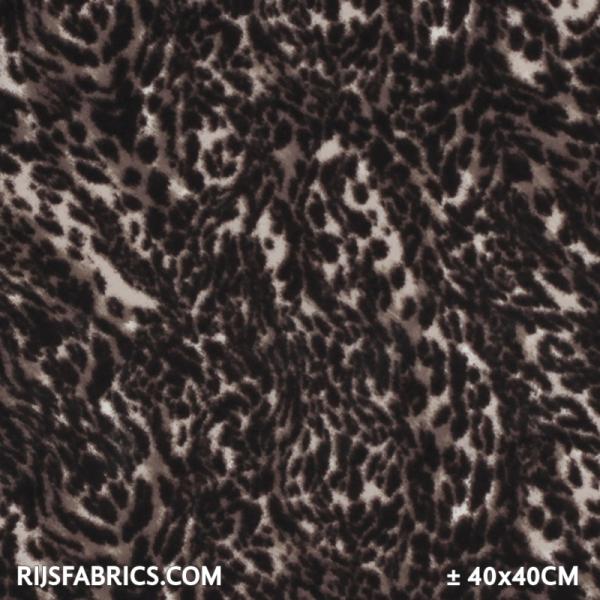 Jersey Fabric - Leopard Print Brown Printed Jersey Fabric Punta Quality