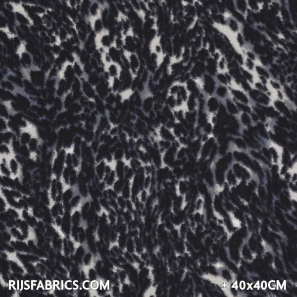 Jersey Fabric - Leopard Navy Printed Jersey Fabric Punta Quality