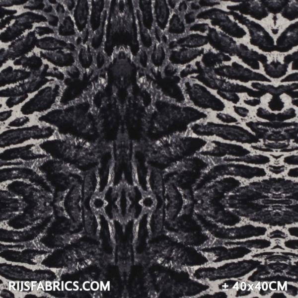 Jersey Fabric - Tiger Print Grey Printed Jersey Fabric Punta Quality