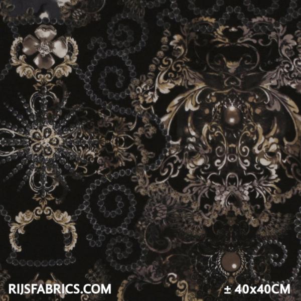 Jersey Fabric - Jewelry Brown Printed Jersey Fabric Punta Quality
