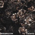 Jersey Fabric - Floral Design Brown Printed Jersey Fabric Punta Quality