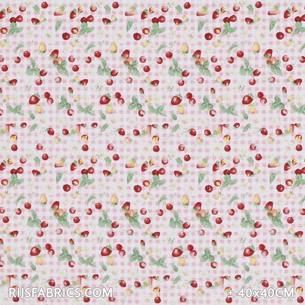 Child Fabric – Ginghams Cherry Pink Child Fabric Cotton