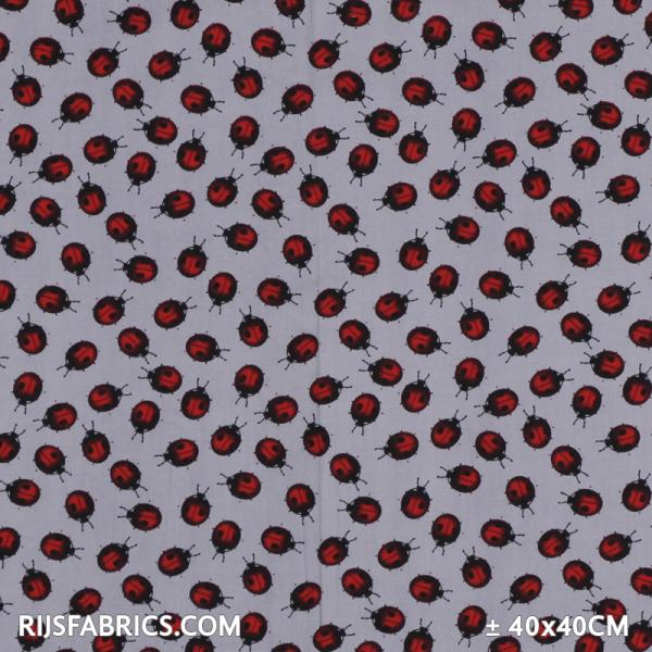 Child Fabric – Ladybug Grey Child Fabric Cotton
