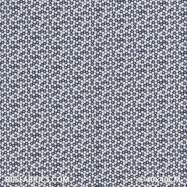 Child Fabric – Tiny Flower Navy Lime Child Fabric Cotton