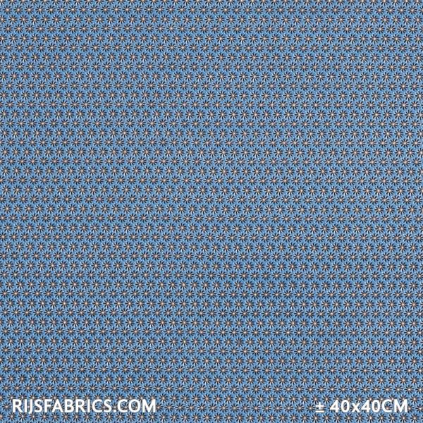 Child Fabric – Small Flower Motif Aqua Brown Child Fabric Cotton