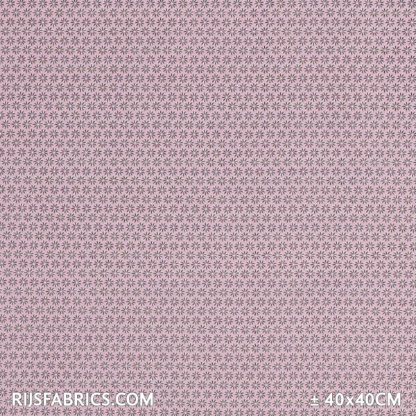 Child Fabric – Small Flower Motif Pink Gray Child Fabric Cotton