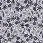 Cotton Prints - Flowers With Leaf Grey Cotton Poplin Printed