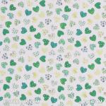 Child Fabric – Decoration In Heart White Green Child Fabric Cotton