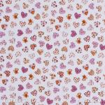 Child Fabric – Decoration In Heart White Orange Child Fabric Cotton
