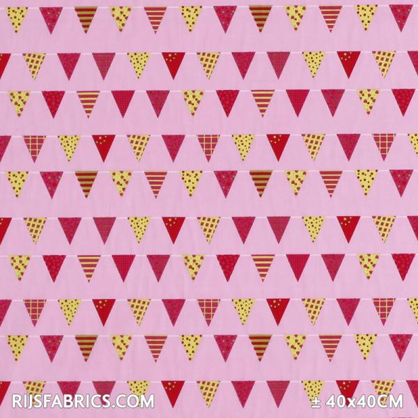 Child Fabric – Flags Pink Child Fabric Cotton