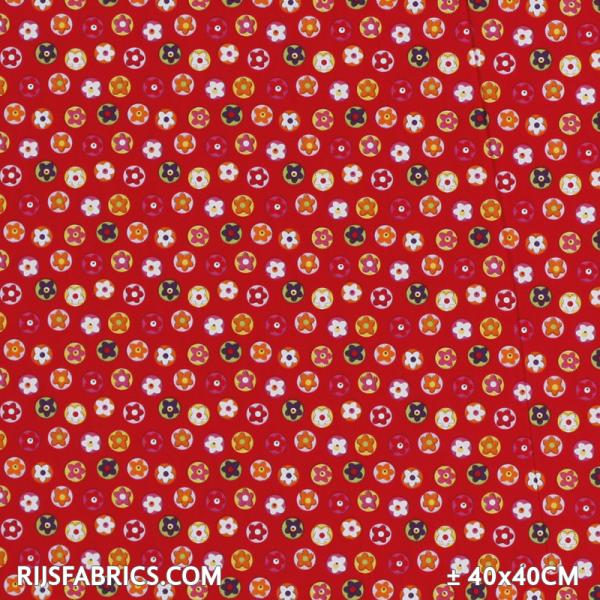 Child Fabric – Flower In Bulb Red Child Fabric Cotton