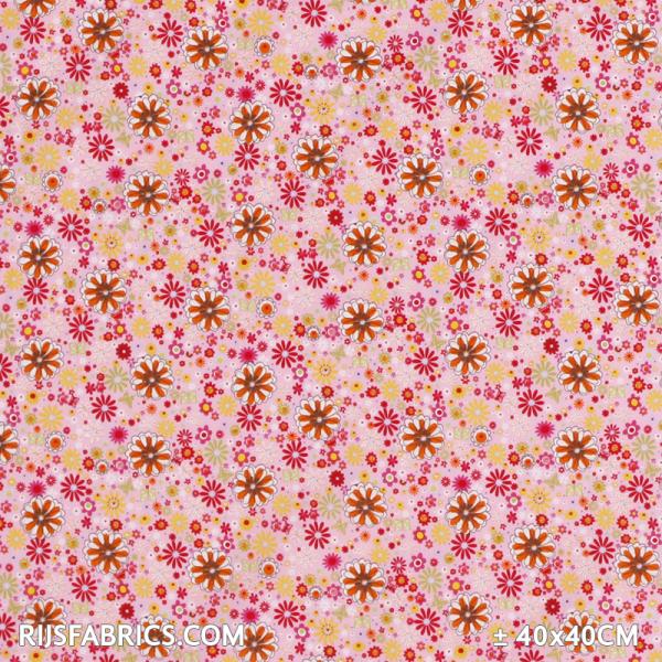 Child Fabric – Field Flowers Pink Child Fabric Cotton