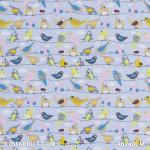 Child Fabric - A Bird on a Branch Light Blue Child Fabric Cotton