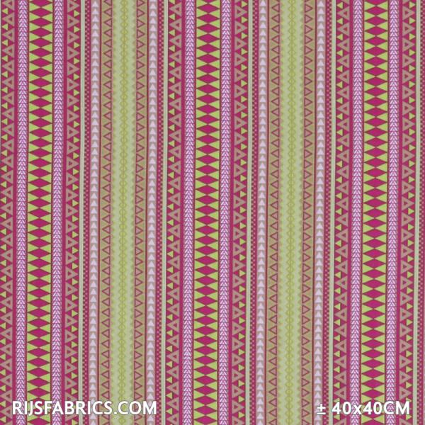 Child Fabric - Mexico Stripes Lime Fuchsia Child Fabric Cotton