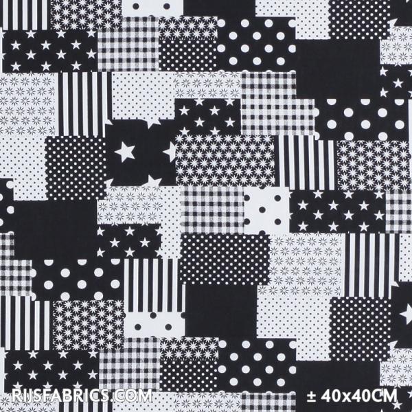 Child Fabric – Patchwork Fabric Black White Child Fabric Cotton