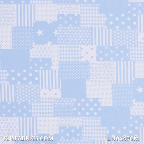 Child Fabric – Patchwork Fabric Light Blue White Child Fabric Cotton