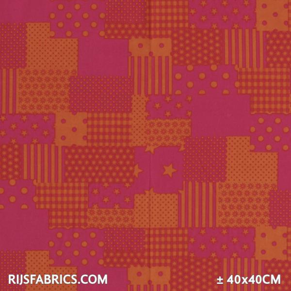 Child Fabric – Patchwork Fabric Orange Fuchsia Child Fabric Cotton