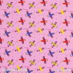 Child Fabric - Airplane Pink Child Fabric Cotton