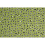 Child Fabric - Penguin With Headphone Lime Child Fabric Cotton