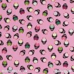 Child Fabric - Pinguin Pink Child Fabric Cotton