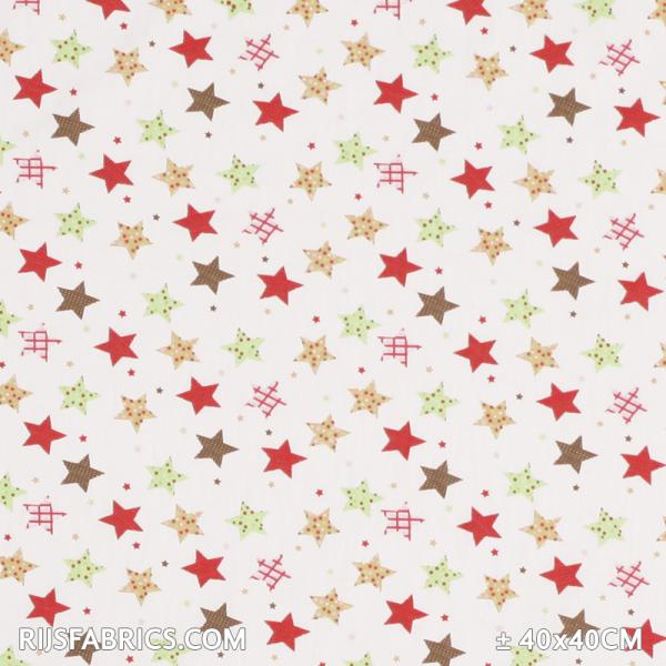 Child Fabric - Colored Stars Lime Child Fabric Cotton