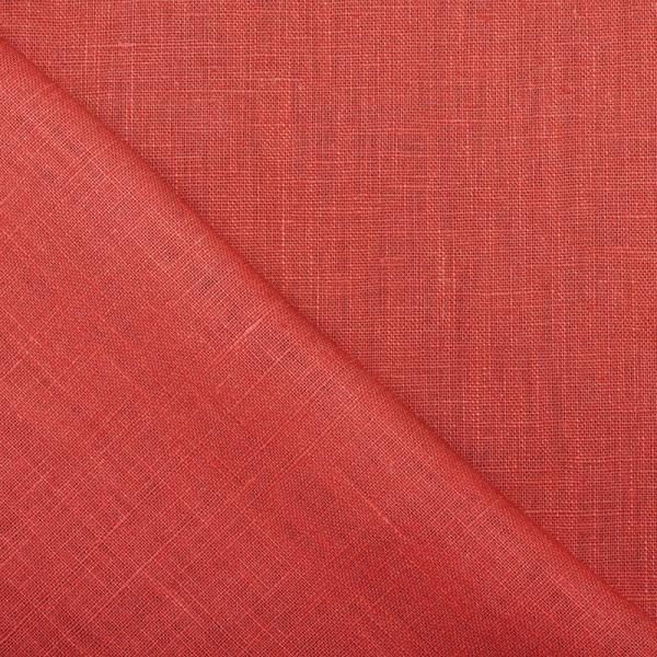 Linen Red Orange Linen Fabric Washed