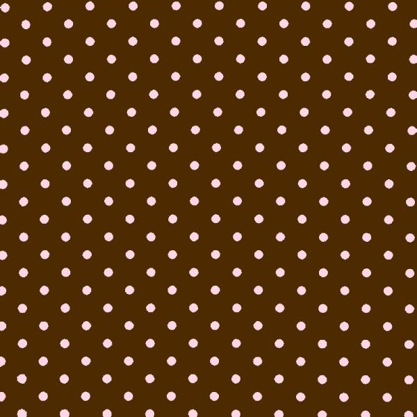 Polka Dot Fabric Brown / Pink 7mm Dots 7 mm