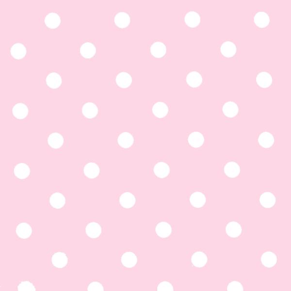 Polka Dot Fabric Pink / White 18mm Prik 18 mm