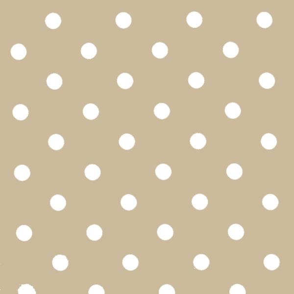 Polka Dot Fabric Beige / White 18mm Prik 18 mm