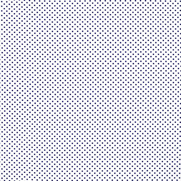 Polka Dot Fabric White / Navy 2mm Dots 2 mm