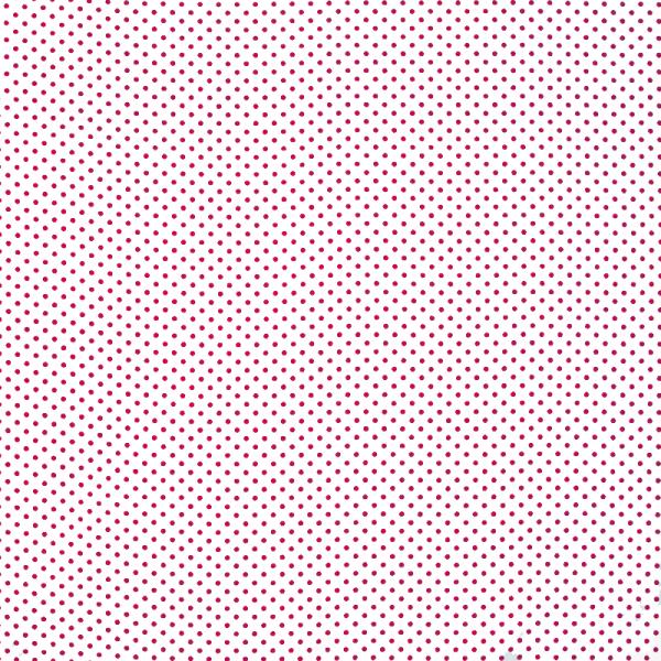 Polka Dot Fabric White / Red 2mm Dots 2 mm