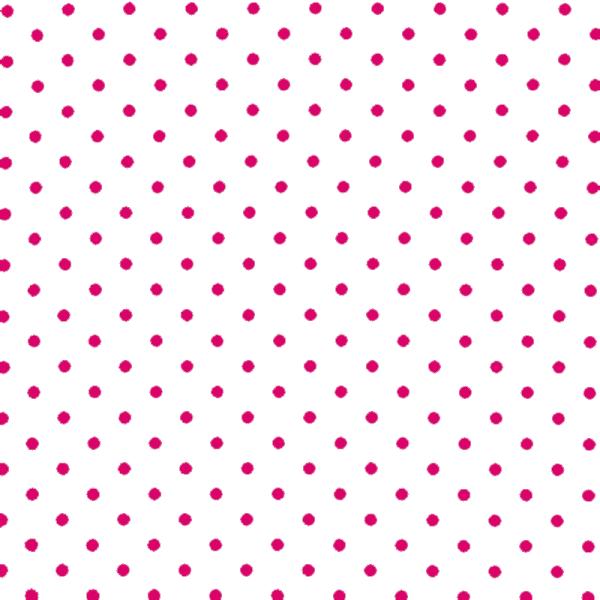 Polka Dot Fabric White / Fuchsia 7mm Dots 7 mm