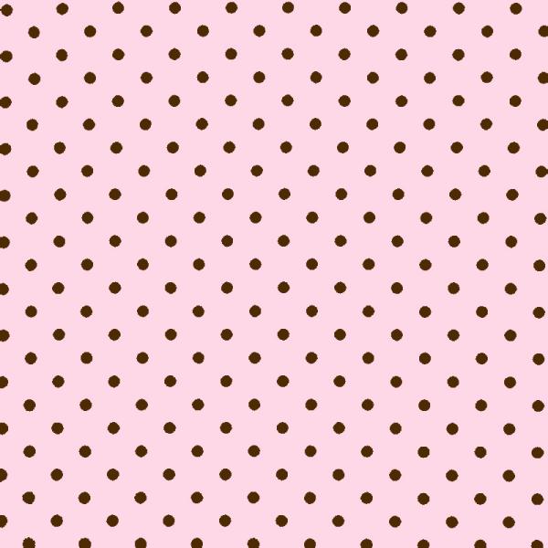 Polka Dot Fabric Pink / Brown 7mm Dots 7 mm