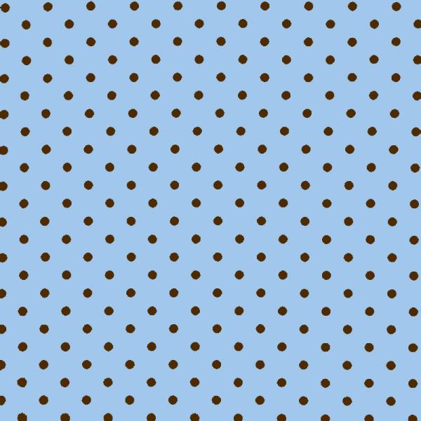 Polka Dot Fabric Light Blue / Brown 7mm Dots 7 mm
