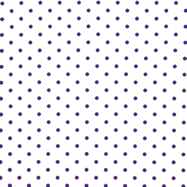 Polka Dot Fabric White / Purple 7mm Dots 7 mm