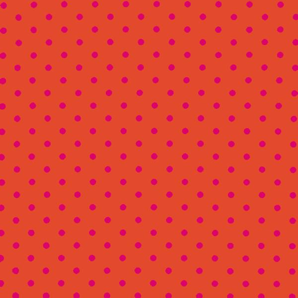 Polka Dot Fabric Orange / Fuchsia 7mm Dots 7 mm
