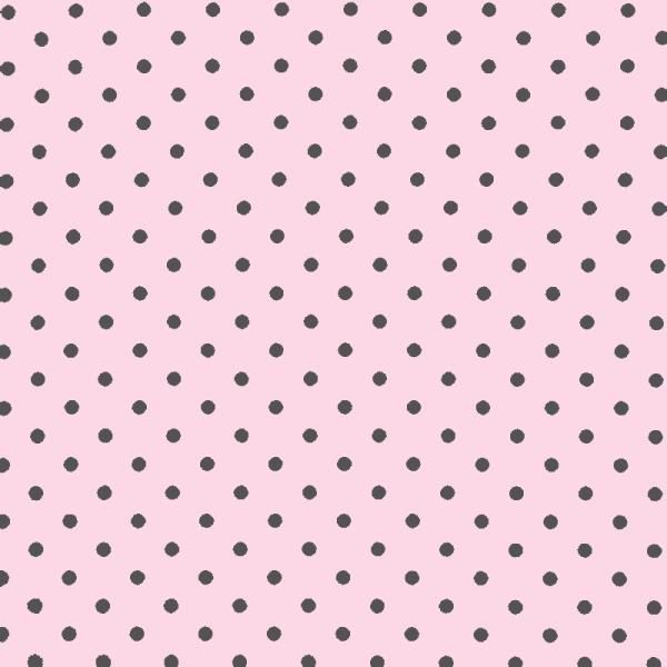 Polka Dot Fabric Pink / Grey 7mm Dots 7 mm