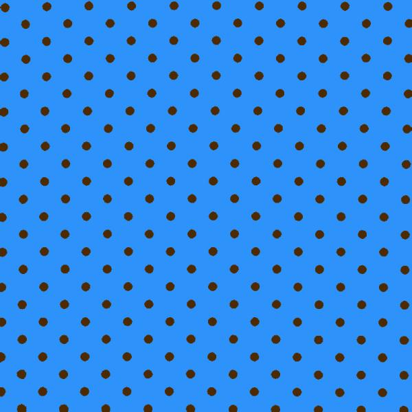 Polka Dot Fabric Aqua / Brown 7mm Dots 7 mm