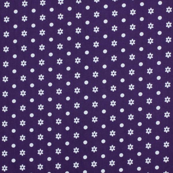 Little Flower Polkadot Purple Child Fabric Cotton