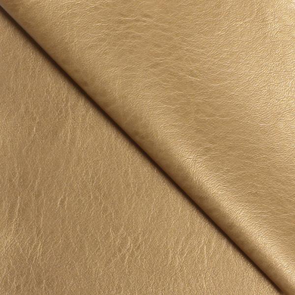 Leather Fabric Brass / Gold Leather Imitation Fabric