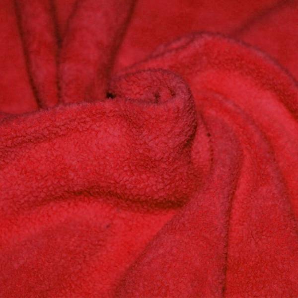 Cotton Fleece Fabric (Sherpa) Red Cotton Fleece Fabric (Sherpa)