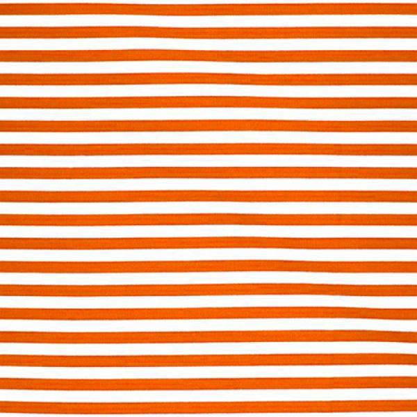 Cotton Stripe Orange White 5mm Cotton Poplin Stripes