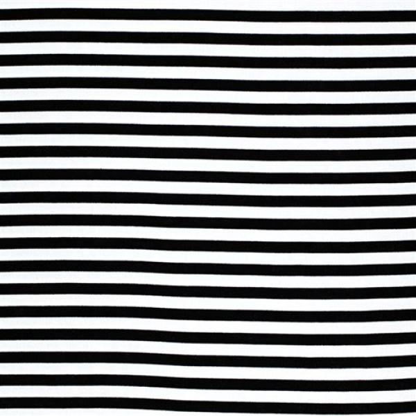 Cotton Stripe Black White 5mm Cotton Poplin Stripes