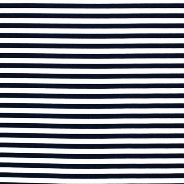 Cotton Stripe Navy White 5mm Cotton Poplin Stripes